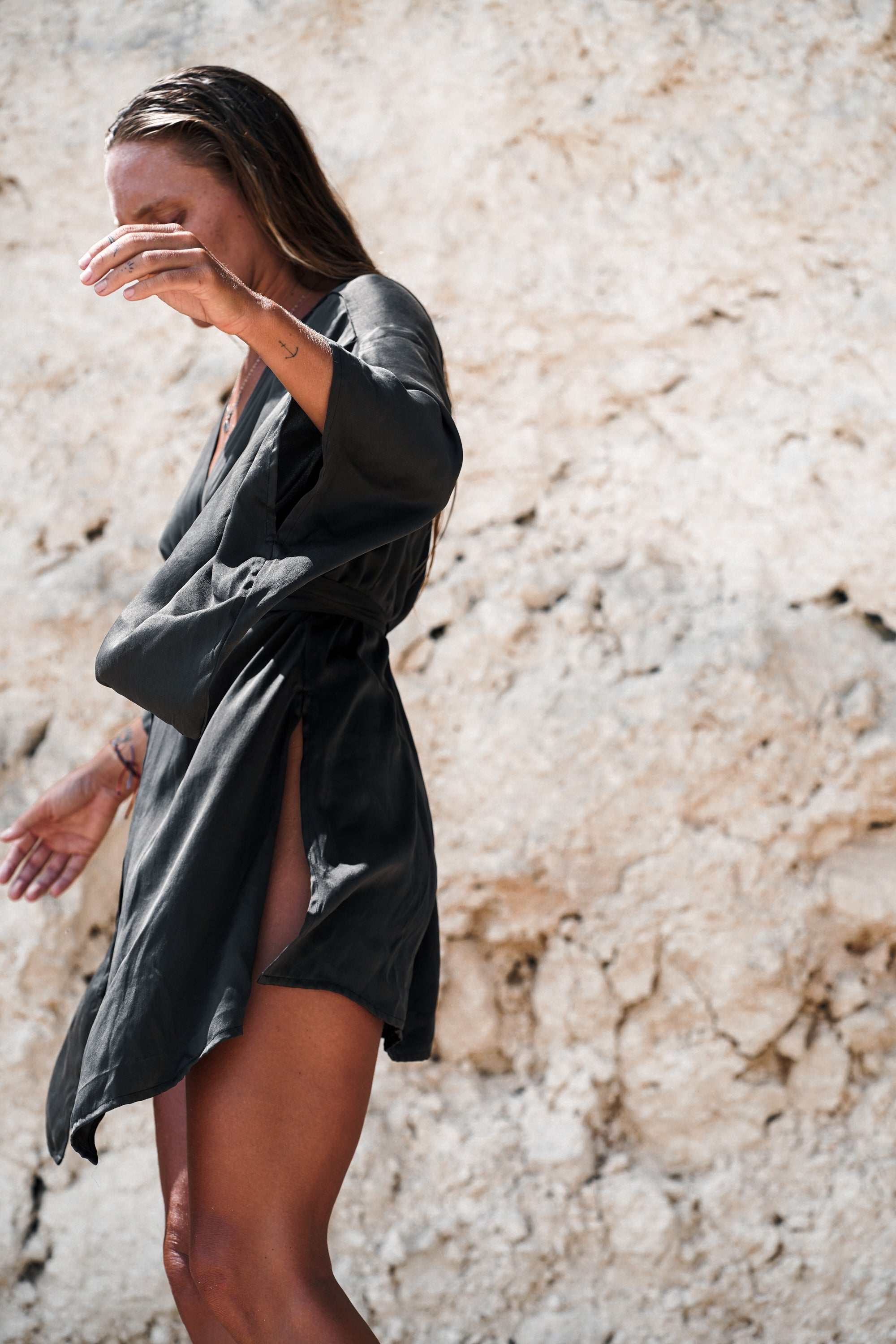 Obsidian Silk Kimono