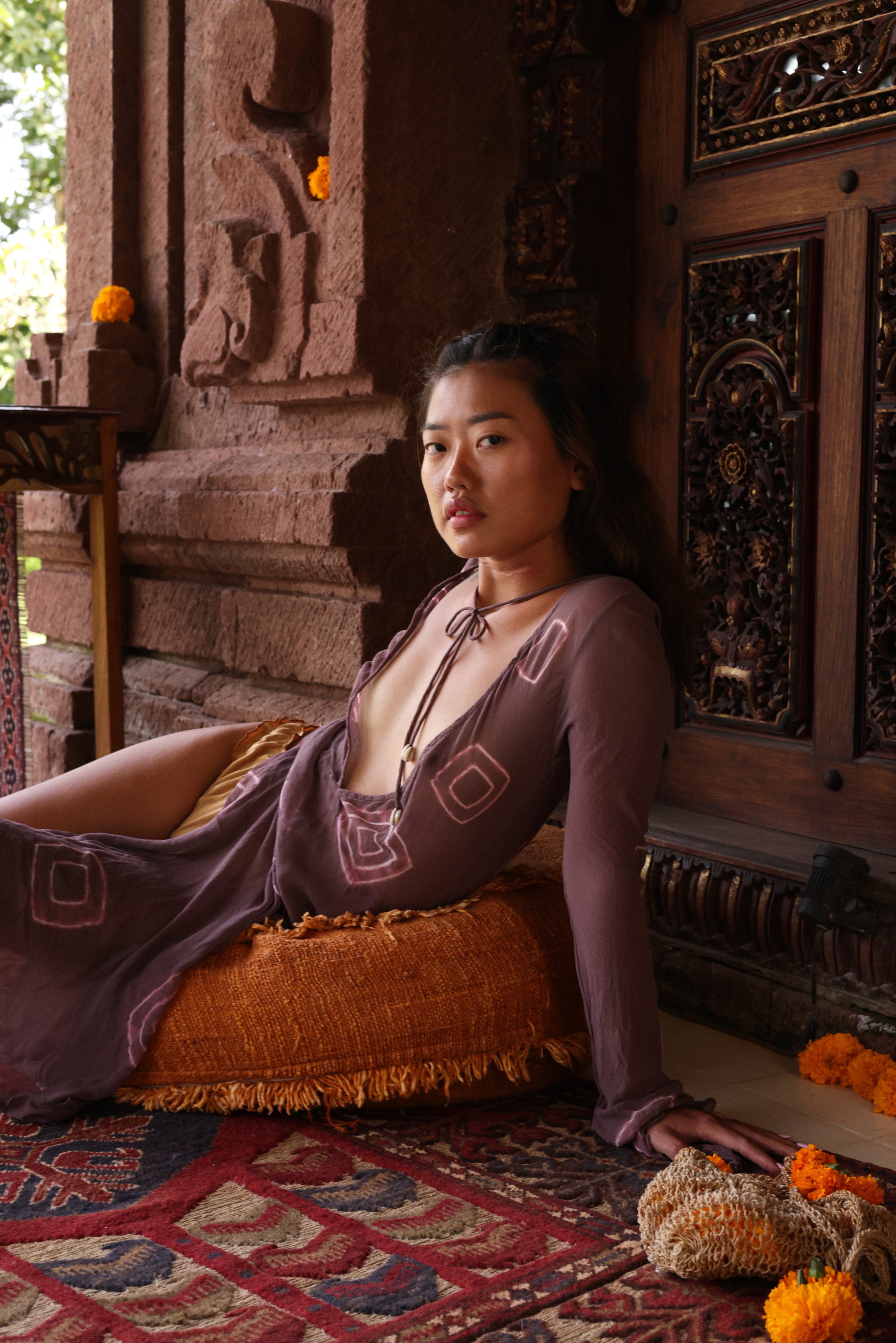 Amethyst Drift Silk Chiffon dress