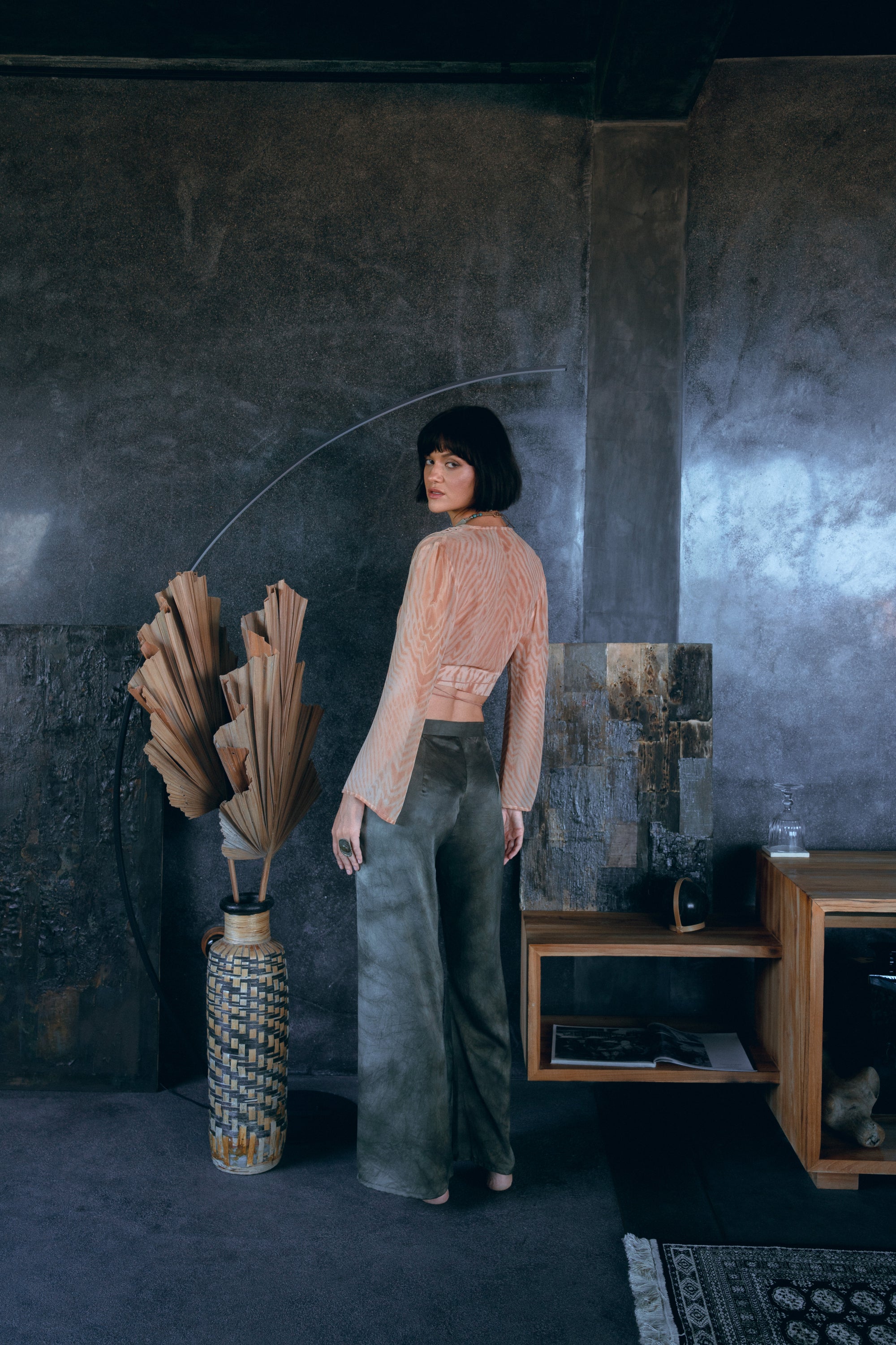 Senja wrap blouse (plant dyed silk chiffon)
