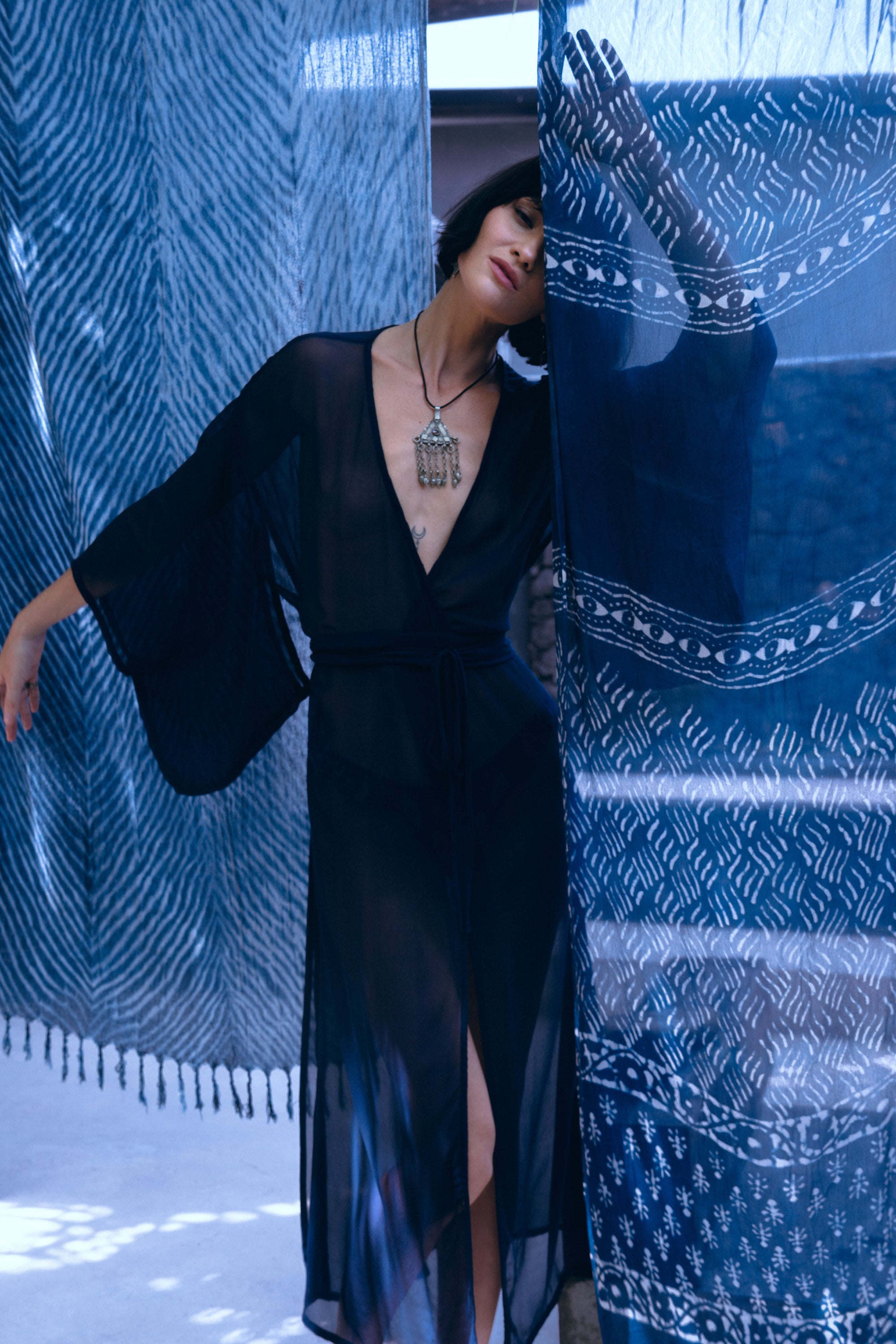 Wild Indigo Botanically Dyed Sheer Kimono