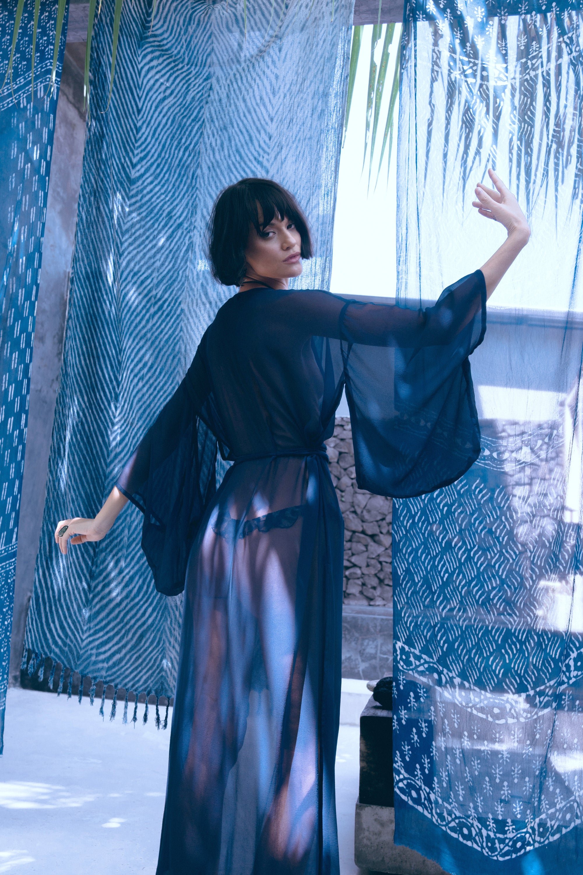 Wild Indigo Botanically Dyed Sheer Kimono