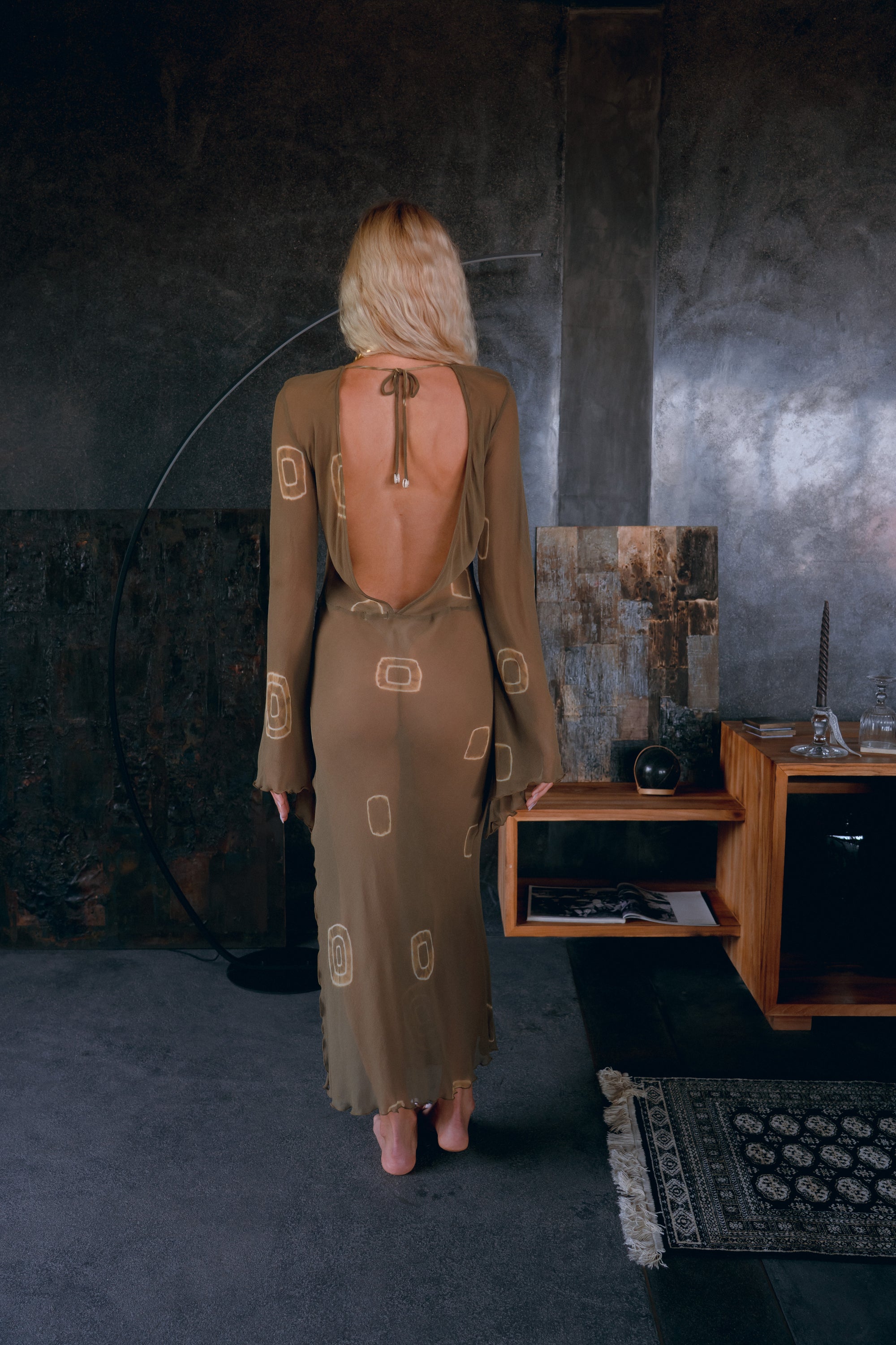 Eucalyptus Silk Chiffon Drift Dress