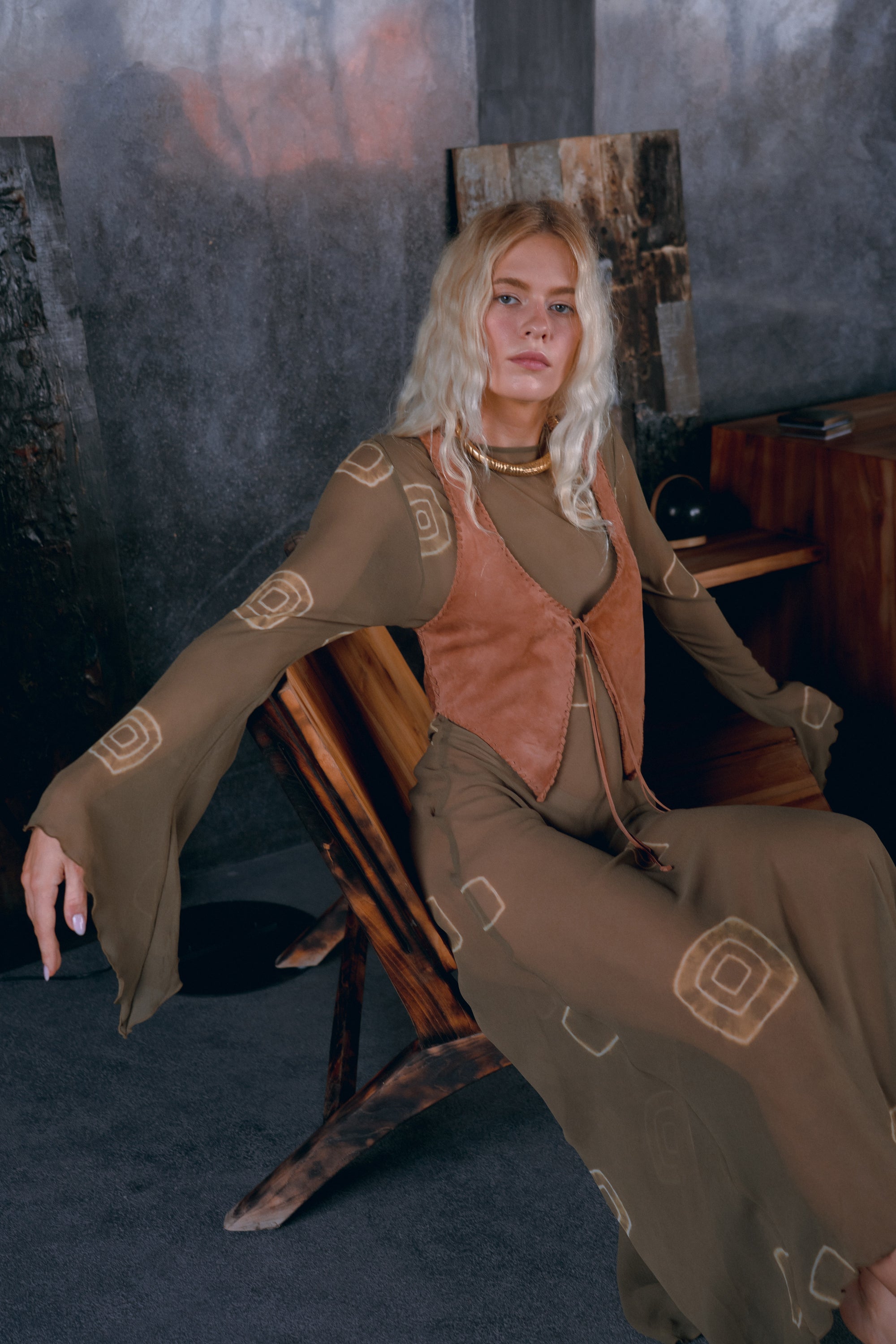 Eucalyptus Silk Chiffon Drift Dress