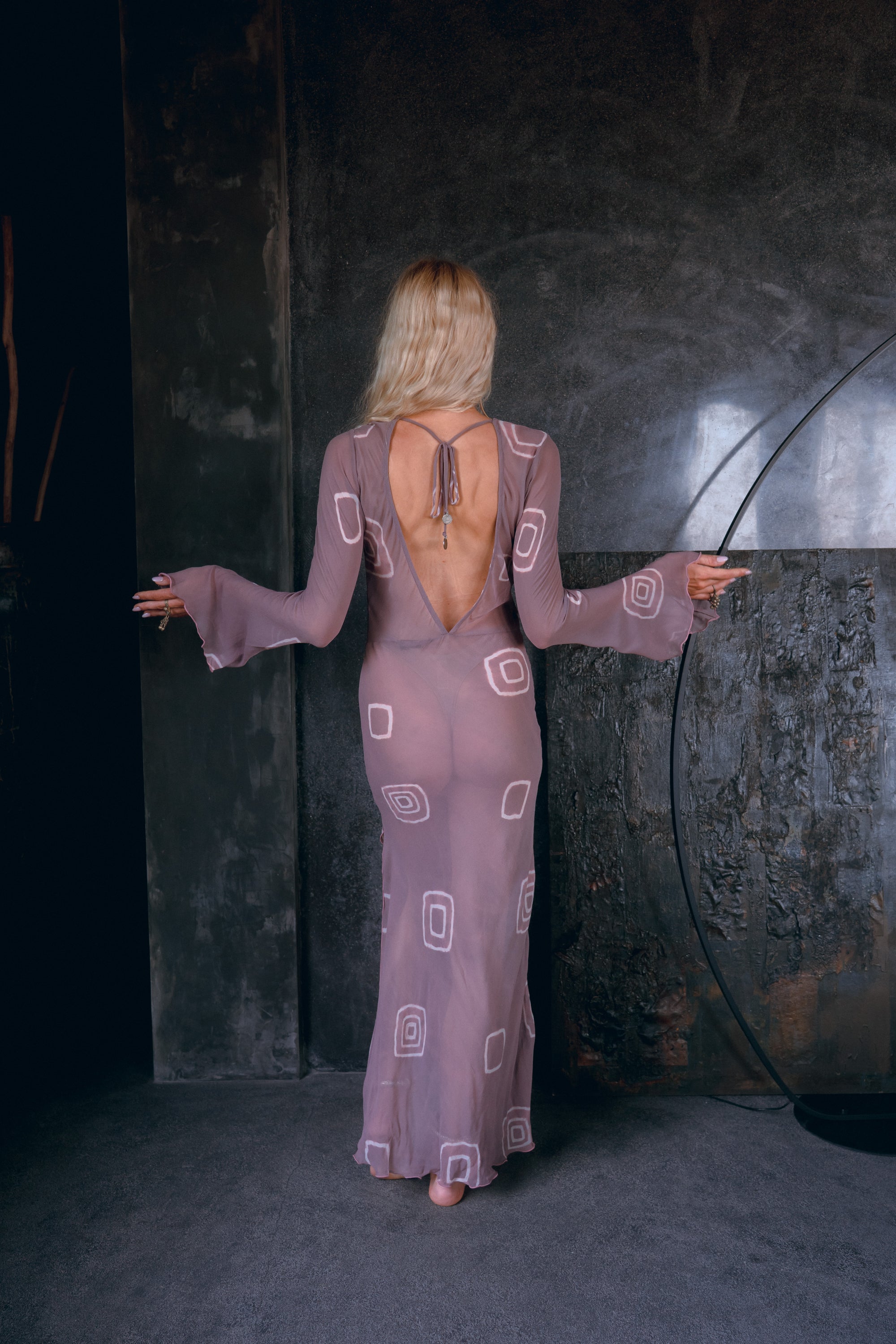 Amethyst Drift Silk Chiffon dress