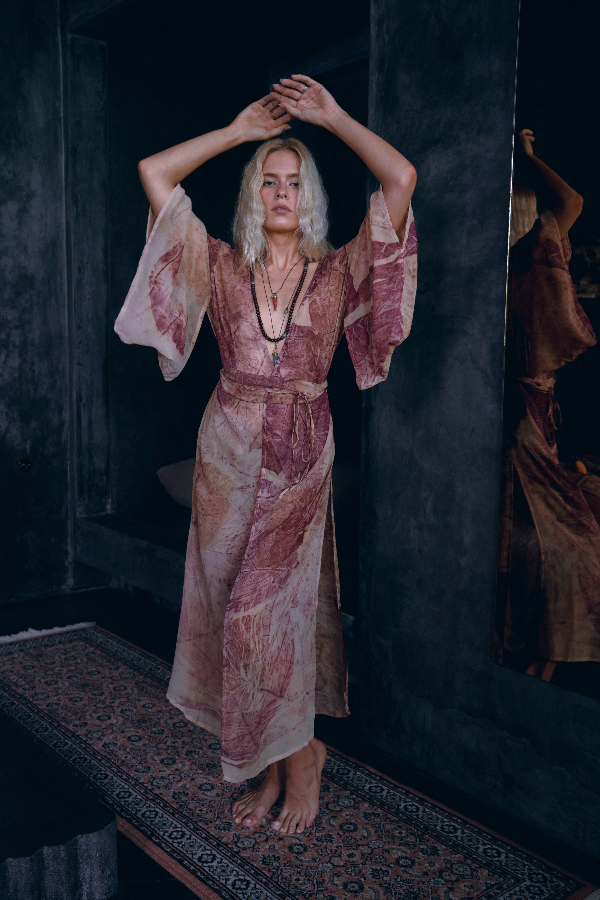 Sheer Leaf Botanically Dyed Kimono