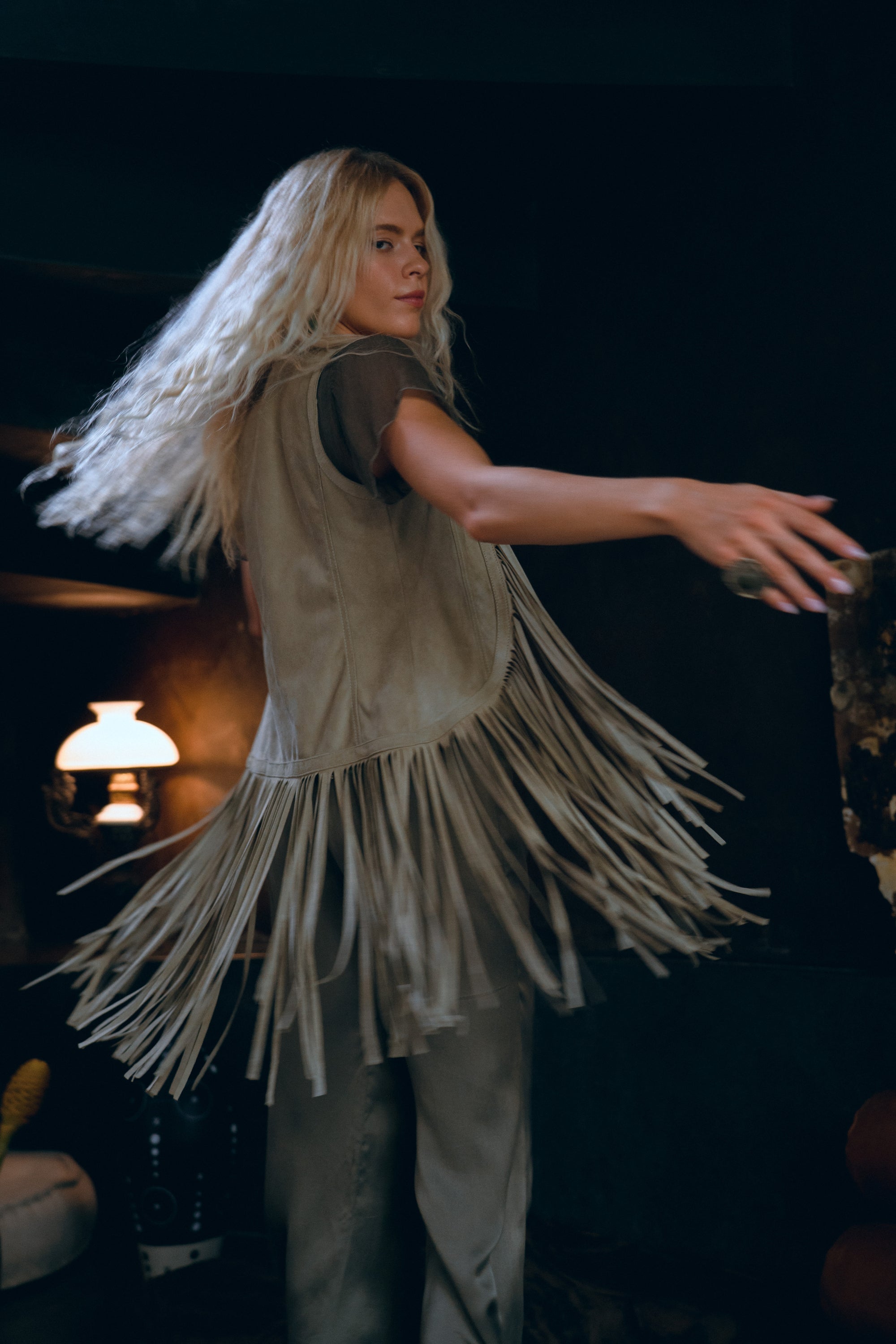 Rae Fringe Leather Vest