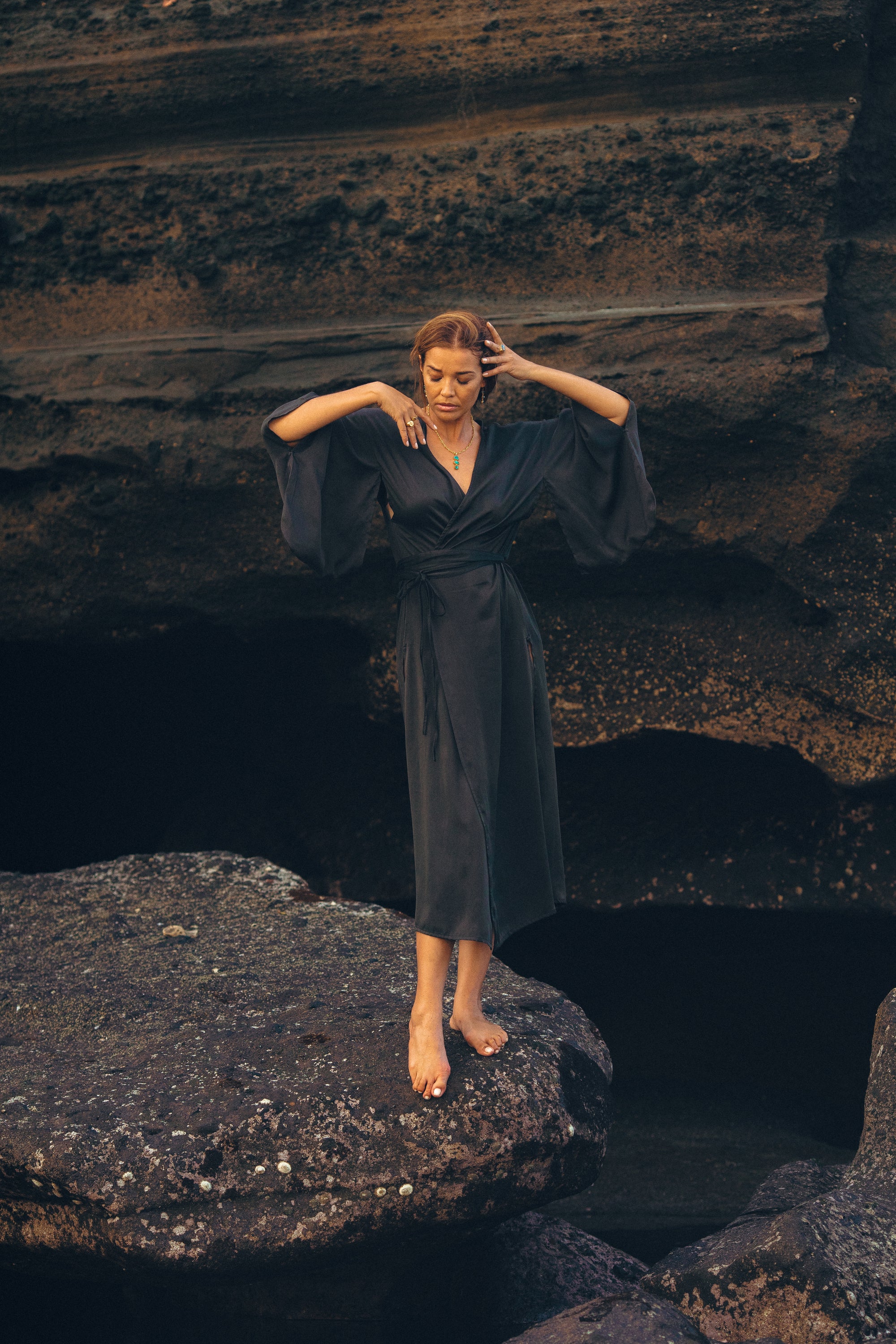 Obsidian Silk Kimono